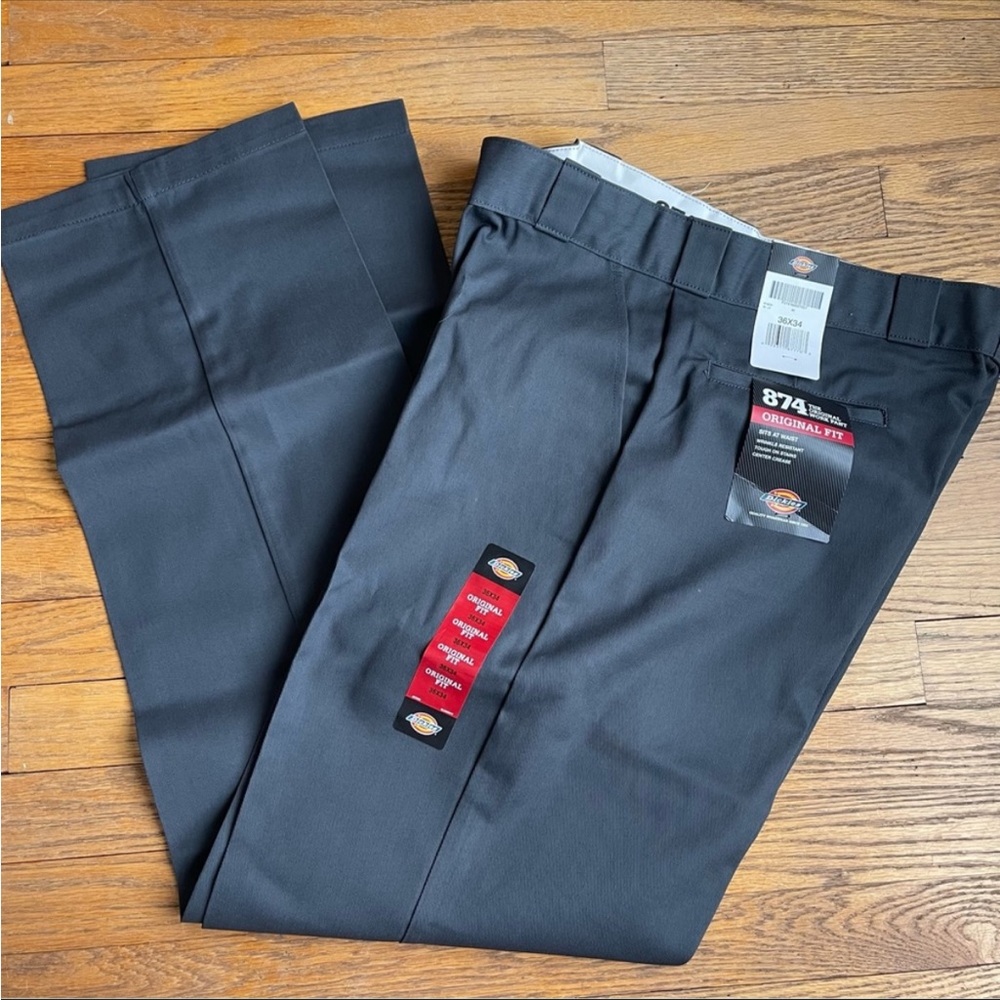 NEW Dickies Mens 874 Original Fit Work Pant Charcoal Size 36 x 34 NWT